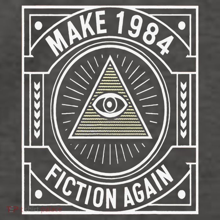 Make 1984 Fiction Again Allseeing Eye Dystopian Vector Backpack
