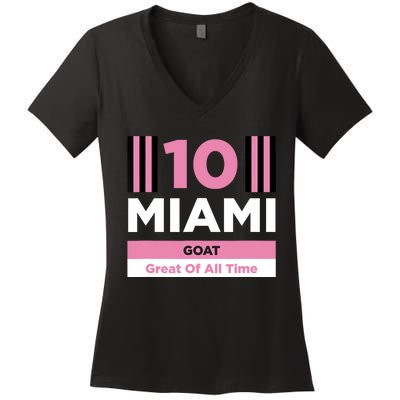 Miami 10 GOAT Women's V-Neck T-Shirt