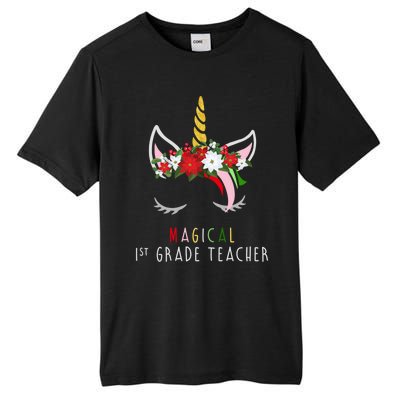 Magical 1St Grade Teacher Gift Unicorn Christmas Gift Tall Fusion ChromaSoft Performance T-Shirt