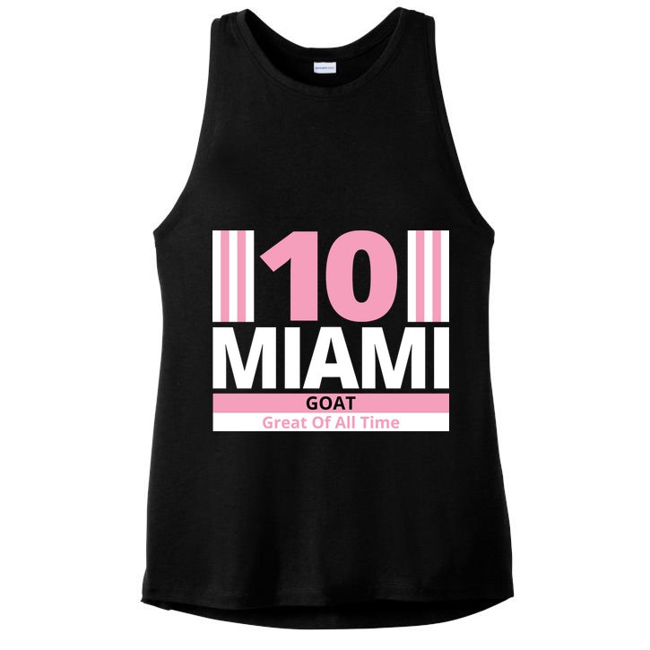 Miami 10 Goat Great Of All Time Ladies PosiCharge Tri-Blend Wicking Tank
