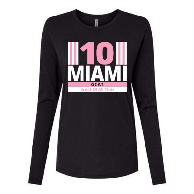 Miami 10 Goat Great Of All Time Womens Cotton Relaxed Long Sleeve T-Shirt