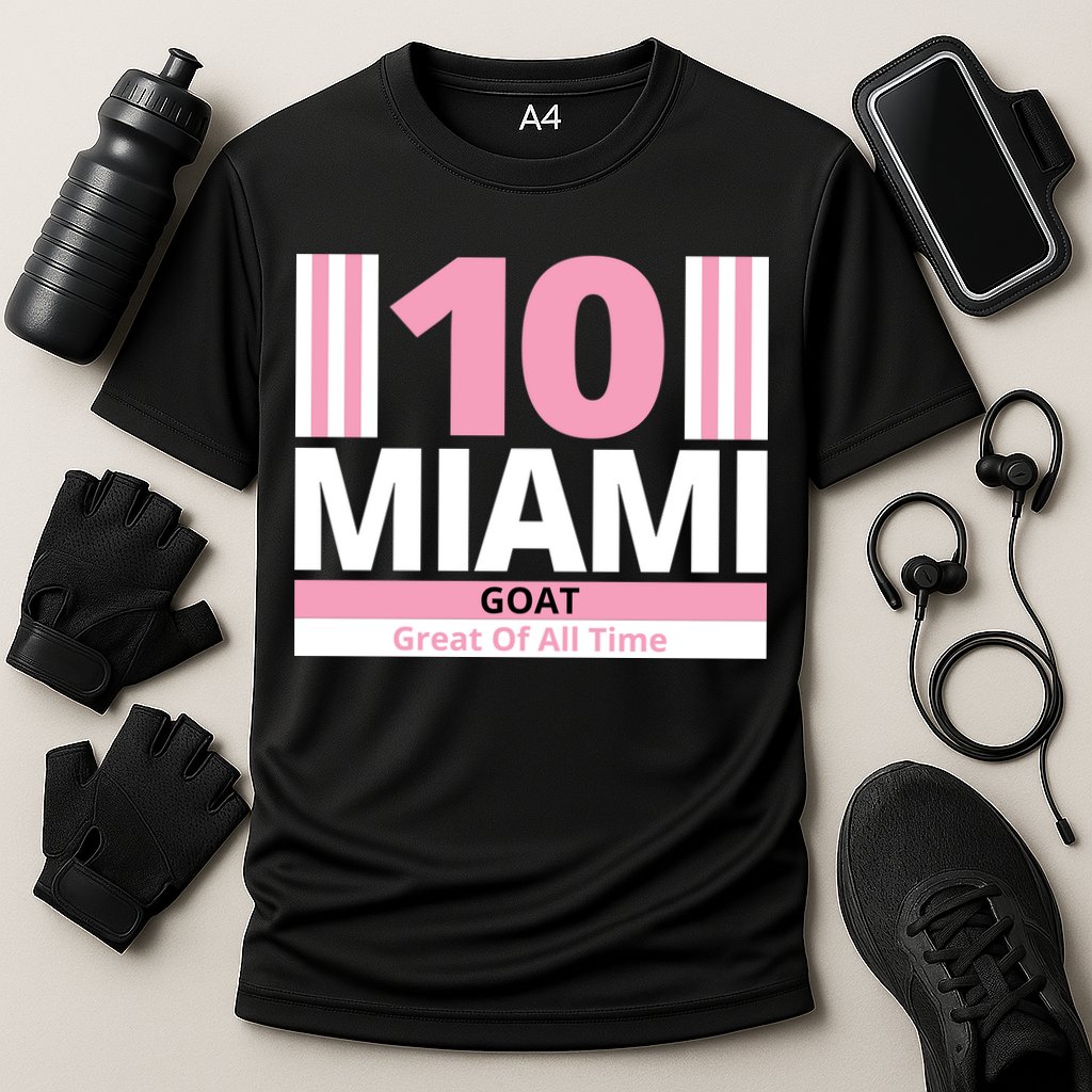 Miami 10 Goat Great Of All Time Performance Shirt