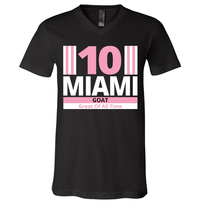 Miami 10 Goat Great Of All Time V-Neck T-Shirt