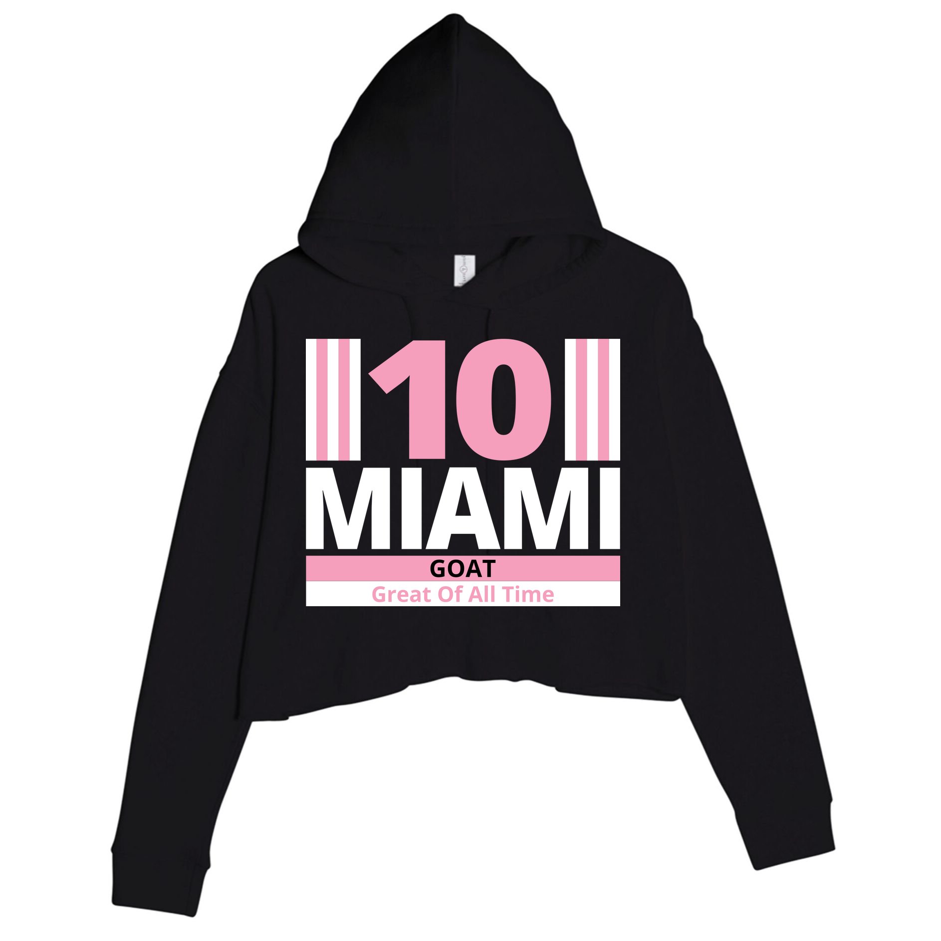 Miami 10 Goat Great Of All Time Crop Fleece Hoodie