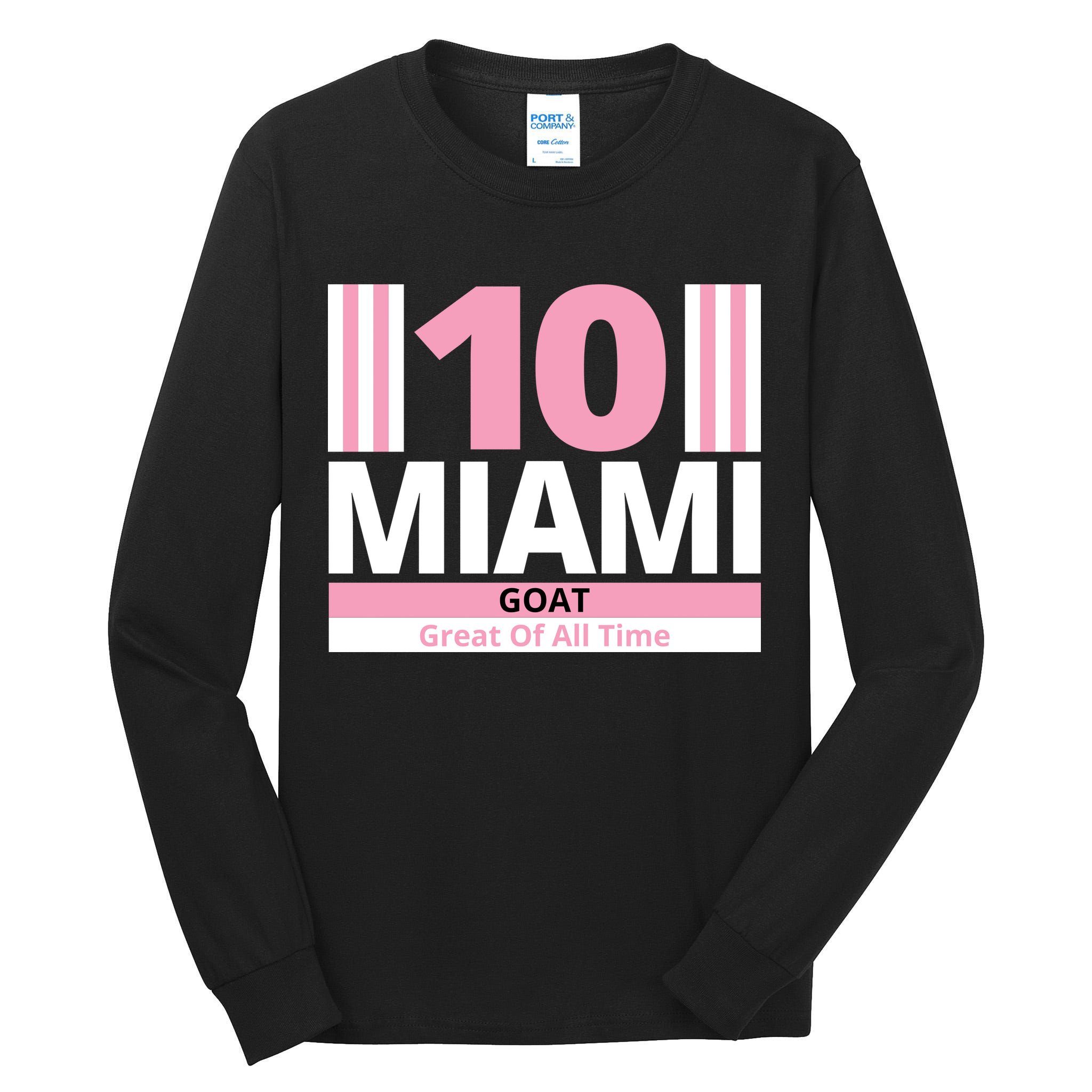 Miami 10 Goat Great Of All Time Tall Long Sleeve T-Shirt