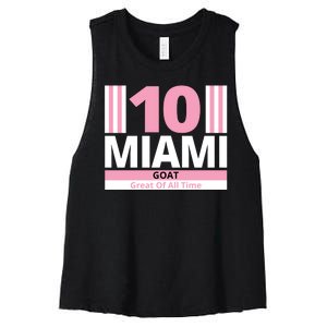 Miami 10 Goat Great Of All Time Women's Racerback Cropped Tank