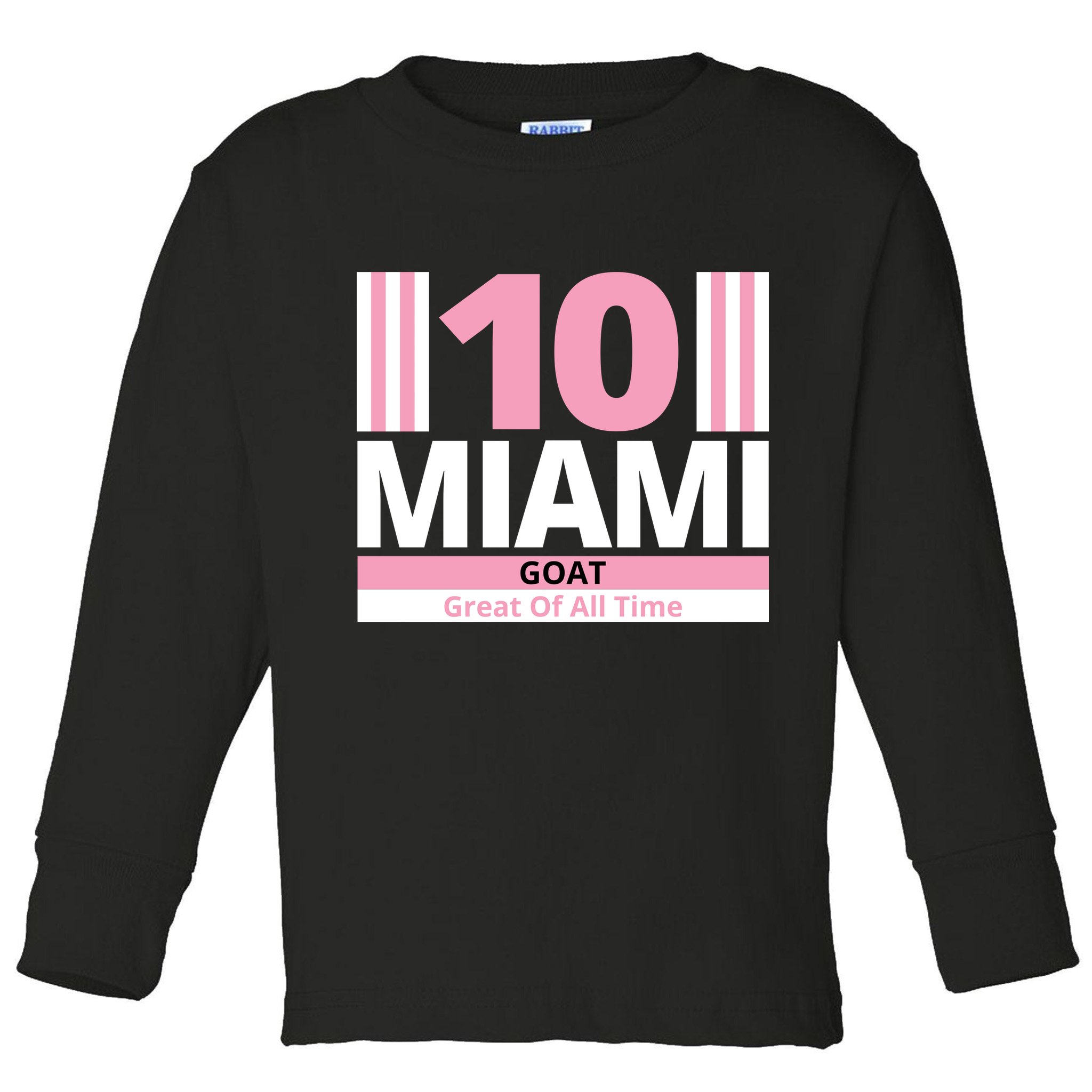 Miami 10 Goat Great Of All Time Toddler Long Sleeve Shirt
