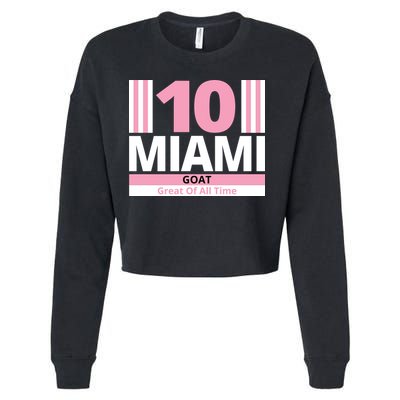 Miami 10 Goat Great Of All Time Cropped Pullover Crew