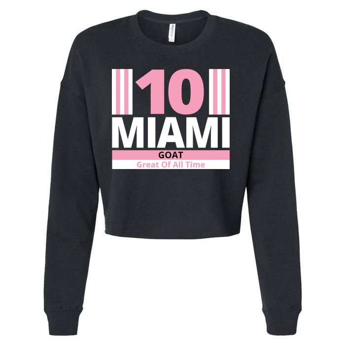 Miami 10 Goat Great Of All Time Cropped Pullover Crew