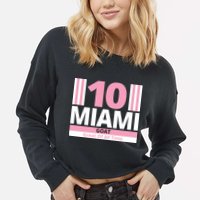 Miami 10 Goat Great Of All Time Cropped Pullover Crew