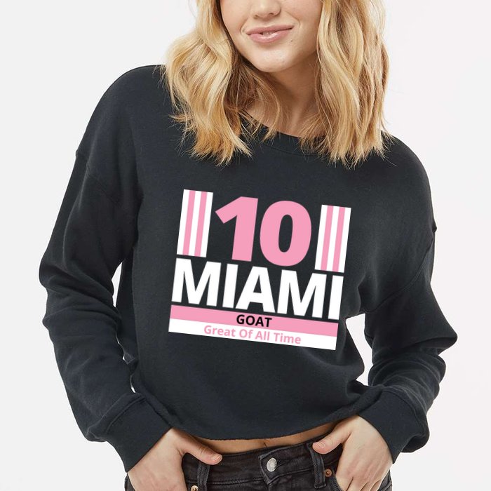 Miami 10 Goat Great Of All Time Cropped Pullover Crew