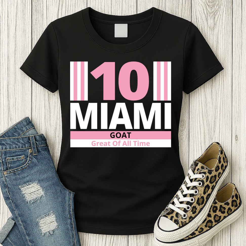 Miami 10 Goat Great Of All Time Womens T-Shirt