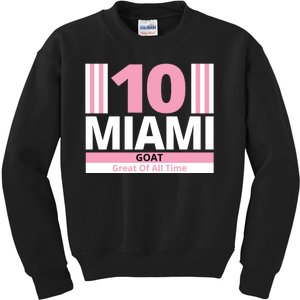 Miami 10 Goat Great Of All Time Kids Sweatshirt