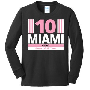 Miami 10 Goat Great Of All Time Kids Long Sleeve Shirt