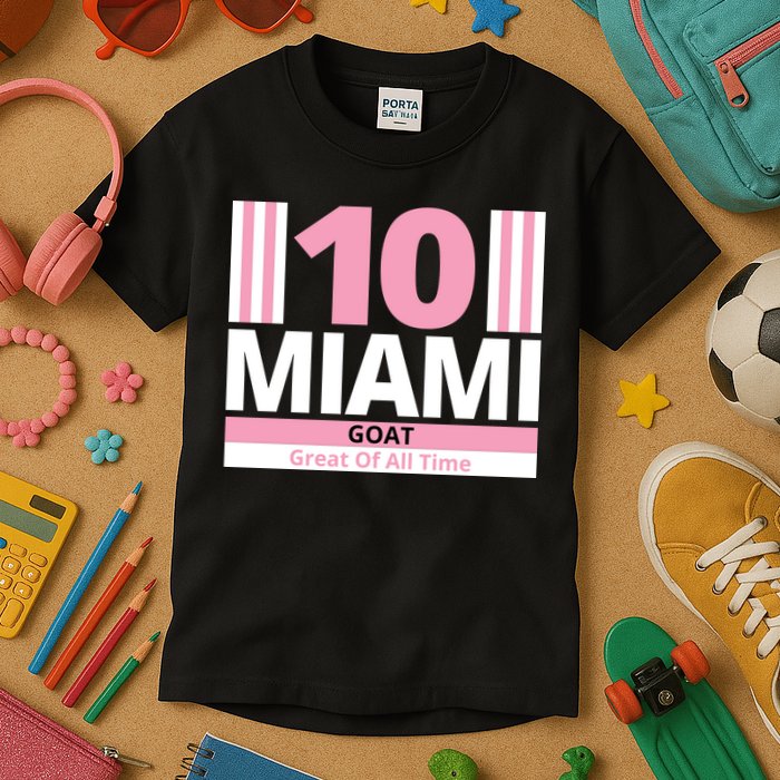 Miami 10 Goat Great Of All Time Kids T-Shirt