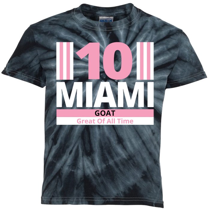 Miami 10 Goat Great Of All Time Kids Tie-Dye T-Shirt