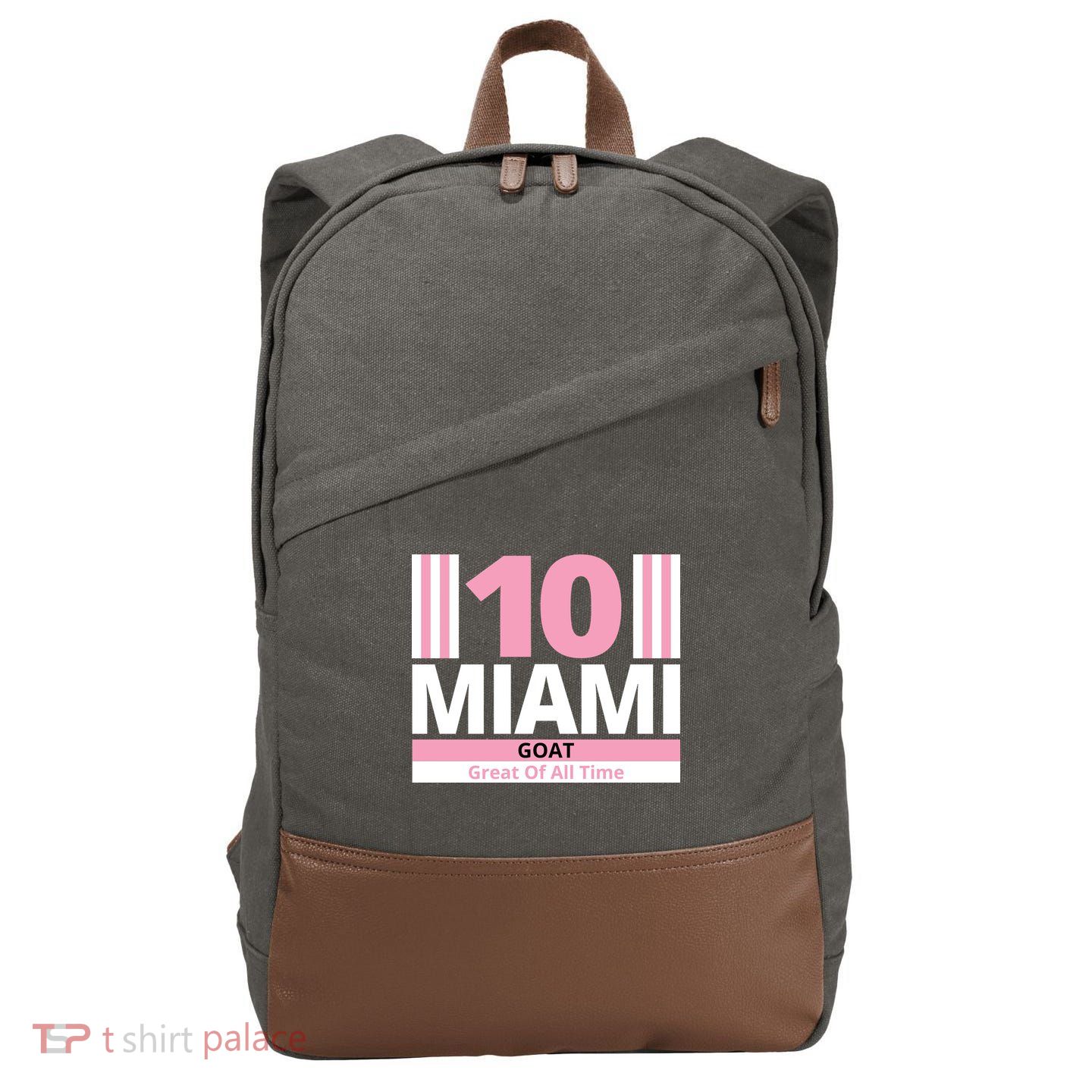 Miami 10 Goat Great Of All Time Cotton Canvas Backpack