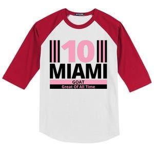 Miami 10 Goat Great Of All Time Kids Colorblock Raglan Jersey