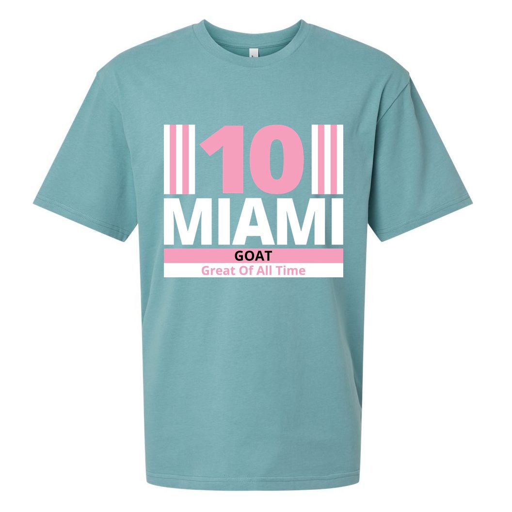 Miami 10 Goat Great Of All Time Sueded Cloud Jersey T-Shirt
