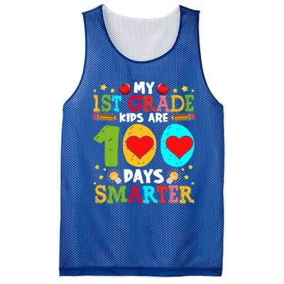 My 1st Grade Are 100 Days Smarter Happy 100th Day Gift Mesh Reversible Basketball Jersey Tank