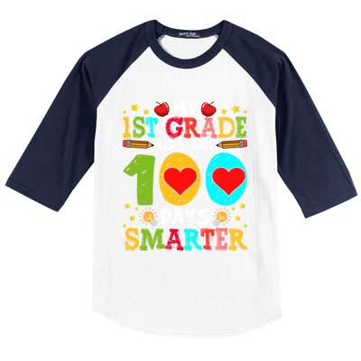 My 1st Grade Are 100 Days Smarter Happy 100th Day Gift Baseball Sleeve Shirt