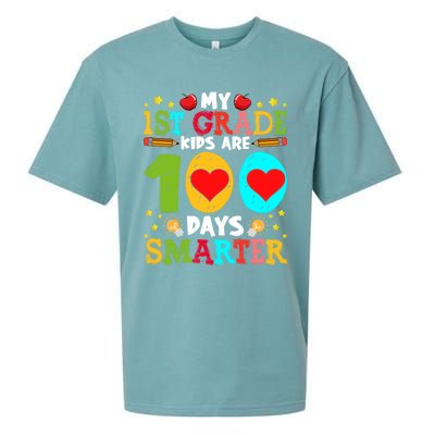 My 1st Grade Are 100 Days Smarter Happy 100th Day Gift Sueded Cloud Jersey T-Shirt