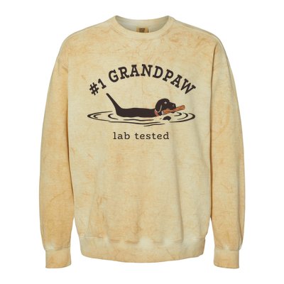 Men 1 Grandpaw Lab Tested Pun Labrador Retriever Grandpa Colorblast Crewneck Sweatshirt