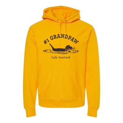 Men 1 Grandpaw Lab Tested Pun Labrador Retriever Grandpa Premium Hoodie