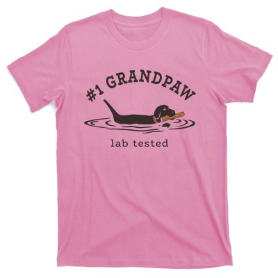 Men 1 Grandpaw Lab Tested Pun Labrador Retriever Grandpa T-Shirt