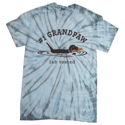 Men 1 Grandpaw Lab Tested Pun Labrador Retriever Grandpa Tie-Dye T-Shirt