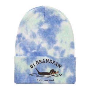 Men 1 Grandpaw Lab Tested Pun Labrador Retriever Grandpa Tie Dye 12in Knit Beanie