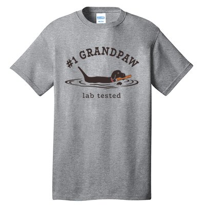 Men 1 Grandpaw Lab Tested Pun Labrador Retriever Grandpa Tall T-Shirt