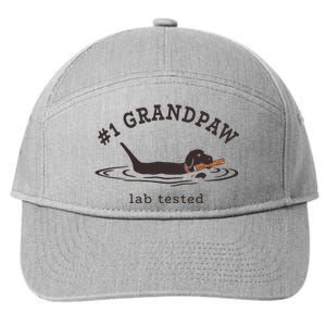 Men 1 Grandpaw Lab Tested Pun Labrador Retriever Grandpa 7-Panel Snapback Hat