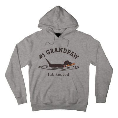 Men 1 Grandpaw Lab Tested Pun Labrador Retriever Grandpa Tall Hoodie