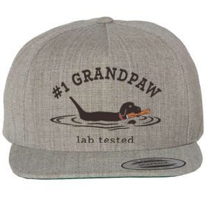 Men 1 Grandpaw Lab Tested Pun Labrador Retriever Grandpa Wool Snapback Cap