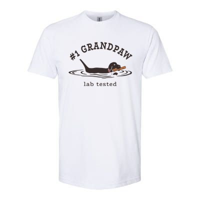 Men 1 Grandpaw Lab Tested Pun Labrador Retriever Grandpa Softstyle CVC T-Shirt