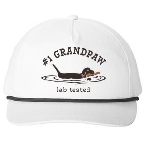 Men 1 Grandpaw Lab Tested Pun Labrador Retriever Grandpa Snapback Five-Panel Rope Hat