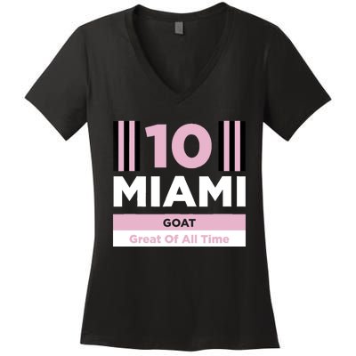 Miami 10 GOAT Women's V-Neck T-Shirt