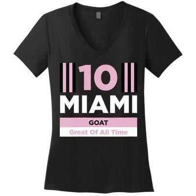 Miami 10 GOAT Women's V-Neck T-Shirt