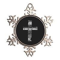 Matthew 16:24 Jesus Said Follow Me Cross Metallic Star Ornament