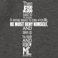 Matthew 16:24 Jesus Said Follow Me Cross Vector Backpack