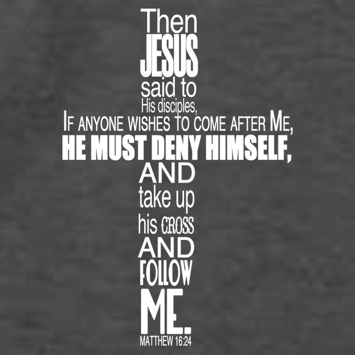 Matthew 16:24 Jesus Said Follow Me Cross Vector Backpack