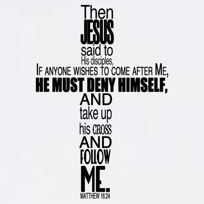 Matthew 16:24 Jesus Said Follow Me Cross Garment-Dyed Sweatshirt