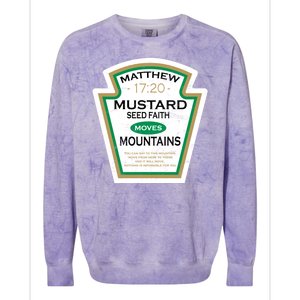 Matthew 17:20 Mustard Label Colorblast Crewneck Sweatshirt