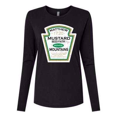 Matthew 17:20 Mustard Label Womens Cotton Relaxed Long Sleeve T-Shirt