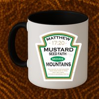 Matthew 17:20 Mustard Label Mug