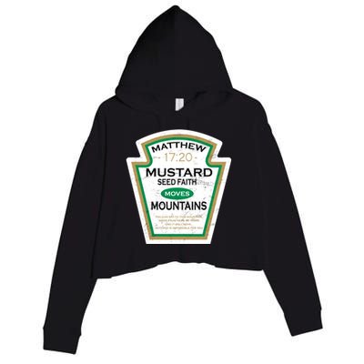 Matthew 17:20 Mustard Label Crop Fleece Hoodie