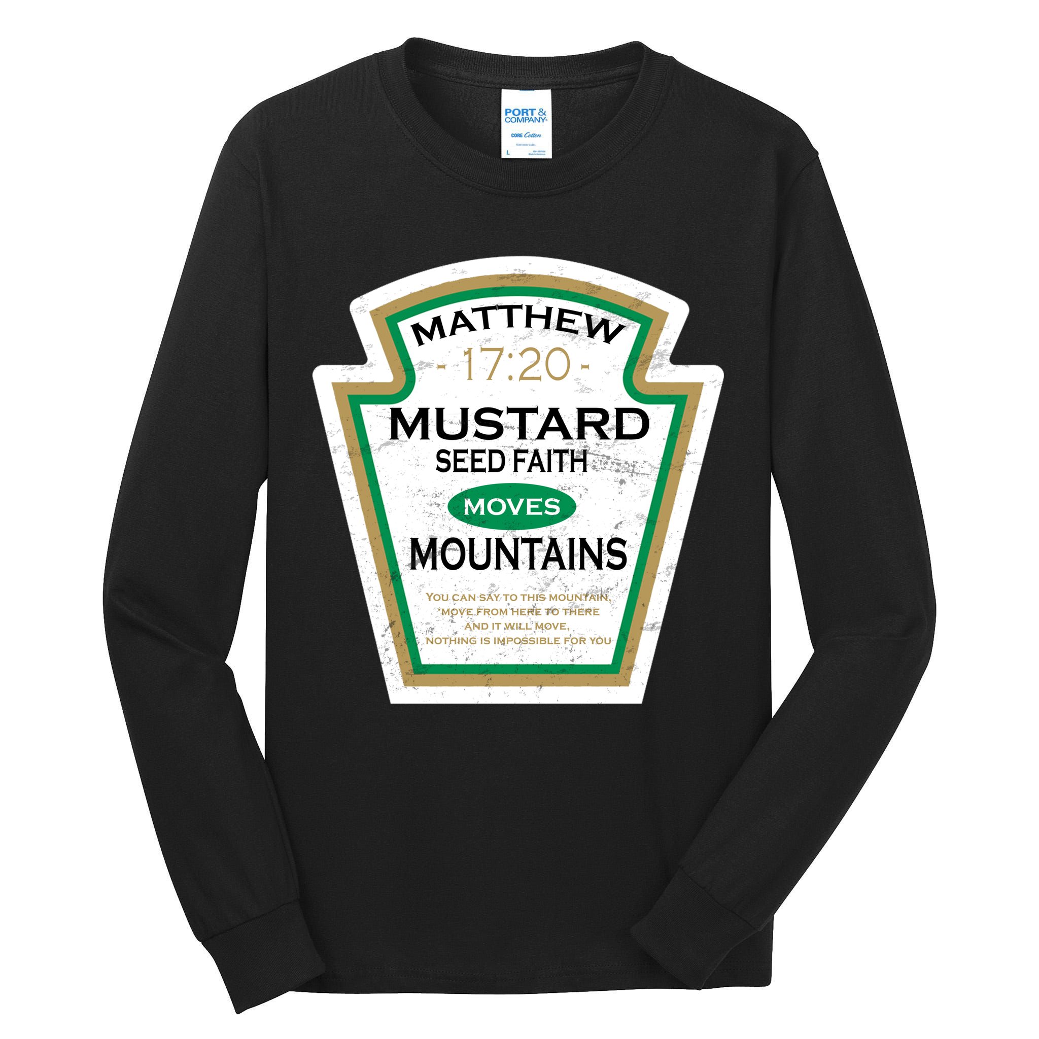 Matthew 17:20 Mustard Label Tall Long Sleeve T-Shirt