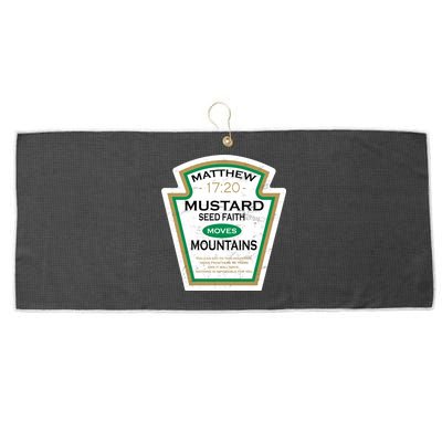 Matthew 17:20 Mustard Label Large Microfiber Waffle Golf Towel