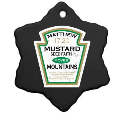 Matthew 17:20 Mustard Label Ceramic Star Ornament